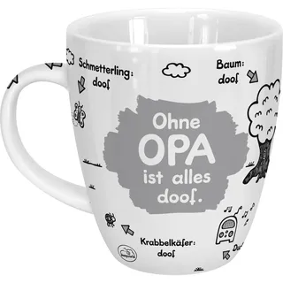 SHEEPWORLD Tasse Ohne Opa ist alles doof | Porzellan, 45 cl | Tasse für Kaffee und Tee, Tasse mit Spruch, Geburtstag | 45136