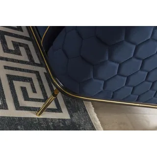 Luxus Ecksofa Royal Blaue Samt Couch Eckgarnitur Sofa Couchen Wohnlandschaft Neu - Blau