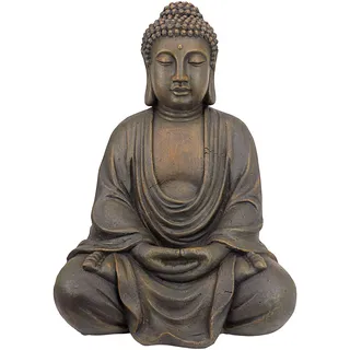Design Toscano Meditierender Buddha 66 cm Steingrau/Beige