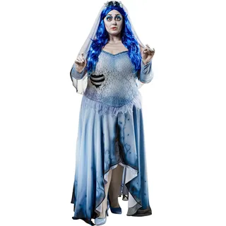 Rubies Damen Corpse Bride Emily Plus Size Kostüm Kleid mit Schleier und Stulpen, 3X, für Partys, Halloween und mehr