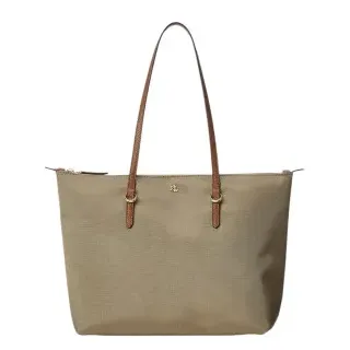Lauren Ralph Lauren für Damen. 431916737003 Keaton mittelgroße braune Tote Bag aus Nylon (OSFA), Lässig, Nachhaltig