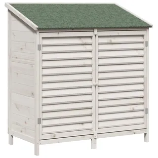Garten Shed Weiß 106 x 56 x 113,5 cm Massivholz aus Fichte - Weiß