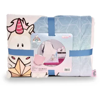 NICI Kuscheldecke Einhorn Theodor ca. 140 x 175cm – Kuscheldecke für Babys & Kinder – Flauschige Plüschdecke I Warme Decke für Mädchen & Jungen –48170