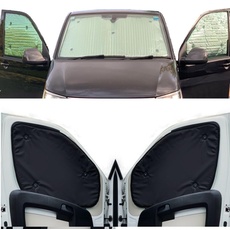 Fensterrollo-Set Kombatibel Mit Vauxhall Combo E (2018-Date)(Komplettset SWB + Heckklappe + Dachfenster) Rückenfarbe in Schwarz, Reversibel und Thermisch