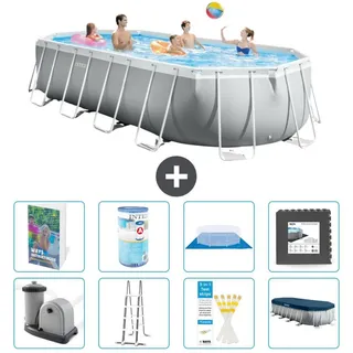 Prism Frame Pool Oval - 610x305x122 cm - 7-teilig S563 - Grau
