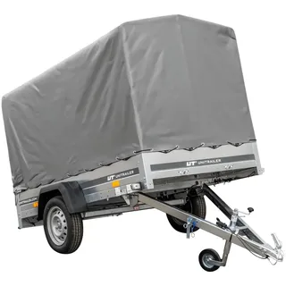 UNITRAILER PKW Anhänger 230x125 Garden Trailer 230 Kipp 750 kg mit Stützrad, 110 cm hoher Plane und Hochspriegel