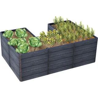Garantia Hochbeet-System U L Ergo Quadro 75 cm x 240 cm x 160 Stone