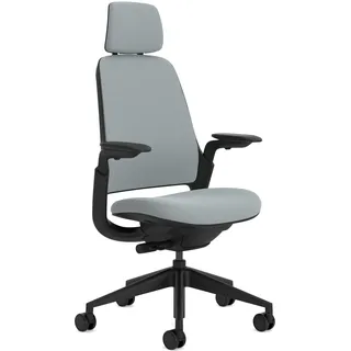 Steelcase Series 1 Ergonomischer Bürostuhl mit LiveBack Lumbalstütze, 4D-Armlehnen, anpassbarer Kopfstütze Sturmhorizont