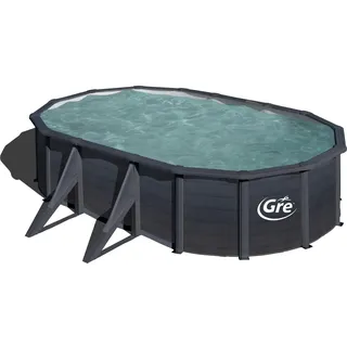 Gre Stahlwandpool Kea oval 500 x 300 x 120 cm graphitoptik inkl. Sandfilteranlage