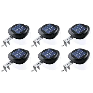 GVOREE Dachrinnen Solarleuchten, Solarlampen für Außen Solarleuchten IP55 Wasserdicht 100LM für Zaun, Terrasse, Gehwege, Hof, Garage, Eave,Warmes Licht 6 Stück