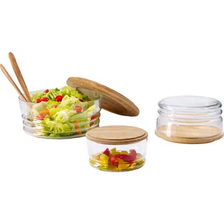 Continenta Käseglocke 2-tlg. Ø 20,5 cm H:11 cm Glas Holz