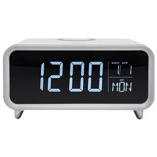 Athena Wecker Mit Kabellos Ladegerät, Weiß - GROOV-E