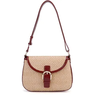 Faletony Stroh Umhängetasche Damen Strohtasche Sommer Strandtasche Crossbody Tasche Korbtasche Sommer Stroh Tasche für Reisen, Verabredung und Urlaub