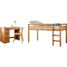 Bild von »Alpi«, (Spar-Set, 2 St.), Hochbett und Schreibtisch mit Stauraum, perfekt für kleine Räume