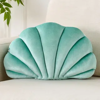 XIAIJIA Dekoratives Muschelkissen, 3D-Einsatz, Strandkissen, weiches Samtkissen, Meer, Ozean, Dekoration, Couch, Bett, 35,6 x 27,9 cm