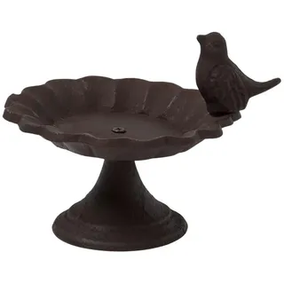 Homescapes Vogeltränke stehend, Gusseisen , Metall , Tiere , 15x14x14 cm , Dekoration, Gartendeko