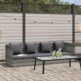 vidaXL Garten-Sofabett 200x60 cm Poly Rattan Grau - Grau