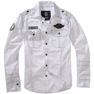 Brandit Textil Brandit Luis Vintage Shirt with Badges weiß, - S