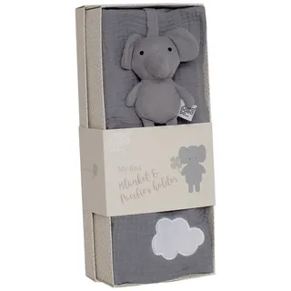 Jabadabado Geschenkset Graue Decke Und Elefant Stofftier Mit Schnullerhalter - Multicolor - One Size