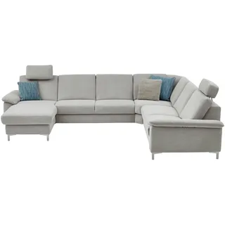 Dieter Knoll Wohnlandschaft , Silberfarben, Hellgrau , Textil , Uni , U-Form , 333x265 cm , Typenauswahl, Fußauswahl, Stoffauswahl, Sitzqualitäten, seitenverkehrt erhältlich, Bettfunktion erhältlich, Hocker erhältlich, Rückenfutter, individuell planbar , Wohnzimmer, Sofas & Couches, Wohnlandschaften, Wohnlandschaften in U-Form