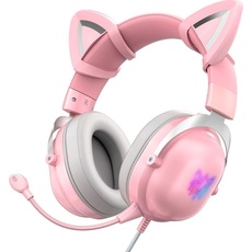 Onikuma X11 Cat Ears (Kabelgebunden), Gaming Headset, Rosa