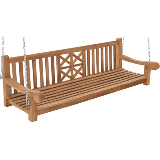 CLP Schaukelbank Farm Teakholz wetterfest mit Befestigungsmaterial teak 200 cm - Braun