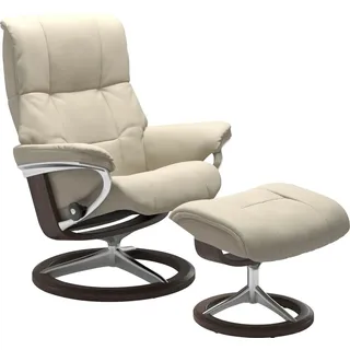 Stressless® Relaxsessel »Mayfair« Set, Relaxsessel mit Hocker, mit Hocker, mit Signature Base, Größe S, M & L, Gestell Wenge, beige