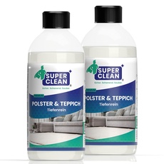 SUPER CLEAN Polster und Teppich Tiefenrein Polsterreiniger Konzentrat für alle Arten von Polstern, Teppichböden, Autositzen, Sofa oder Couch Inhalt: 2x500 ml