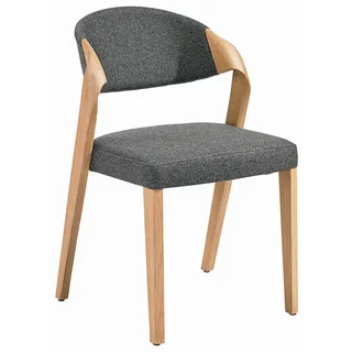 Voglauer Stuhl , Grau, Eichefarben , Holz, Textil , Altholz, Eiche , massiv , eckig , 53x82x57 cm , Goldenes M, Made in Austria , Esszimmer, Stühle, Esszimmerstühle