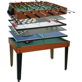 Tischkicker HWC-M33, Tischfußball Billard Hockey 7in1 Multiplayer Spieletisch, MDF 80x123x101cm