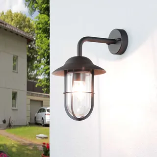 Moderne Wandleuchte in schwarz Gartenlampe E27 40W Außenleuchte Außenlampe