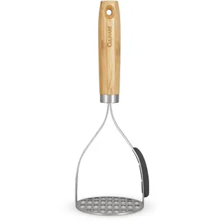 Culinare Naturals Kartoffelstampfer, Edelstahl mit Griff aus natürlichem Bambus, 27cm x 10cm, Gemüsestampfer, C70008