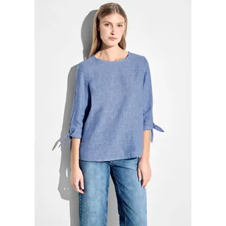 Cecil Damen chambray Bluse linen chambray blue, L (42), blau blau) Blusen mit 3/4 Ärmel, Gr.