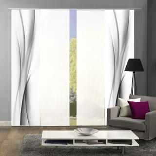 HOME WOHNIDEEN Schiebegardine »UFA« Klettband 4 Stk. tlg. HxB: 245x60, inkl. Befestigungszubehör, grau