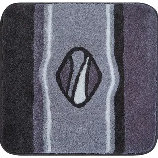 Grund Bidet-Vorleger , Anthrazit , Textil , Streifen , rechteckig , 60x60 cm , Oeko-Tex® Standard 100, Made in Europe , rutschfest , Heimtextilien, Badtextilien, Badematten