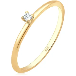 Elli DIAMONDS Ring Women Engagement Solitaire with Diamond (0.015 ct.) in 585 Yellow gold,