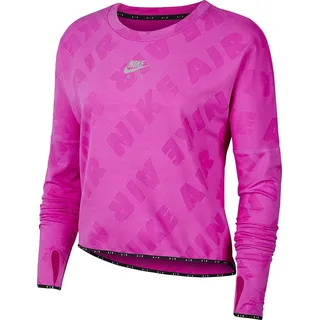 Nike Damen Sweatshirt Air Midlayer Crew, Fire Pink/Reflective Silv, L, CJ1882