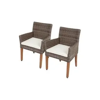 Garden Pleasure Gartenstühle mit Armlehnen PALA braun, Holz, 2 St.