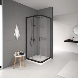 baliv Duschkabine DUK-90.41E 90 cm x 90 cm Schwarz Matt