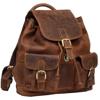 Greenburry Vintage Rucksack Leder Tasche braun | 30x36x10cm