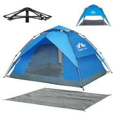 Night Cat Pop Up Zelt 2 3 4 Personen Mann Wasserdicht Wurfzelt Atmungsaktiv Einfache Einstellung für Camping Wandern