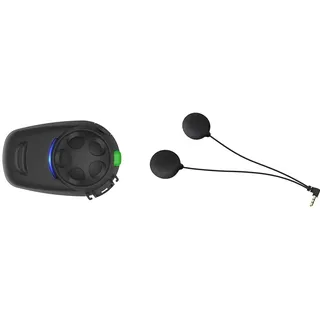 Sena SMH5 Multicom Bluetooth-Kommunikationssystem für Motorräder und Roller mit Schnellmontage-Helmklemmeinheit, schwarz & SF-Serie HD-Lautsprecher