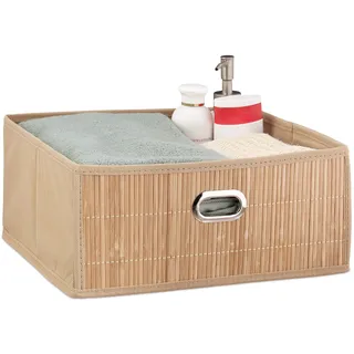 Relaxdays Aufbewahrungskorb 31 x 31 x 14 cm beige