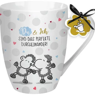 Sheepworld Tasse mit Spruch "Das perfekte Durcheinander" | Kaffeetasse, Porzellan, 30 cl | Sheepworld Lieblingstasse, Geschenk, Sprüche-Tasse | 59607