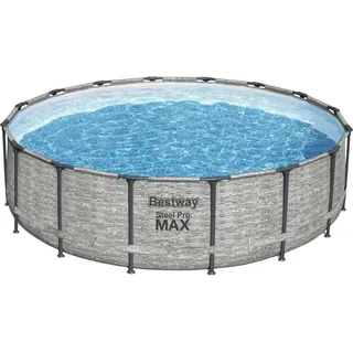 Steel Pro Max Frame Pool Set 488 x 122 cm steinwandoptik inkl. Filterpumpe