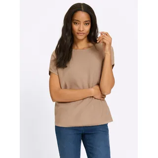 Pullunder HEINE "Pullunder", Damen, Gr. 42, sesam, 100% Baumwolle, unifarben, Pullover Pullunder