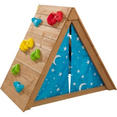 KidKraft A-Frame Klettergerüst aus Holz für Kleinkinder mit Spielzelt, Kletterbogen mit Kinderzelt, Spielzeug für drinnen und draußen, 10278