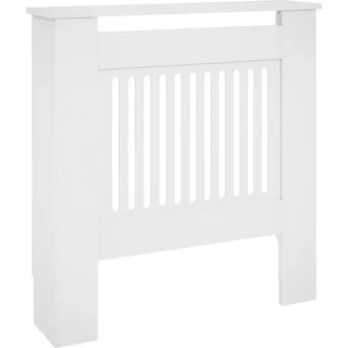 HOMCOM Heizkörperverkleidung mit horizontalen Lamellen, Weiß Heizkörperabdeckung, Heizkörperdekoration Heizungsverkleidung für Wohnzimmer, Schlafzimmer, 78 x 19 x 81cm - Weiß
