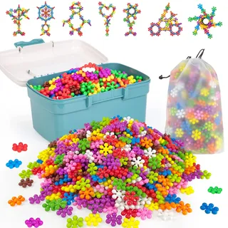 500 Stück Steckblumen Bausteine für Kinder, STEM Montessori Spielzeug