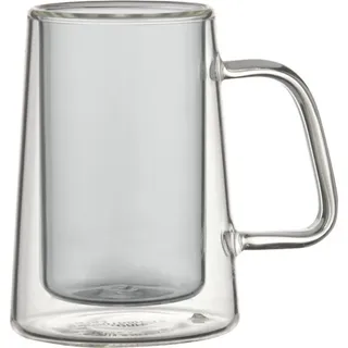 4-teiliges Set Doppelwandige Espressogläser mit Henkel, Hitzebeständig - 80ml Anthrazit - Grau